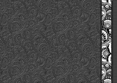 Charcoal Embossed Paisley with Border Backing Paper