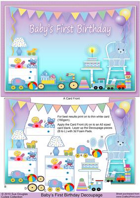 Baby's First Birthday Decoupage