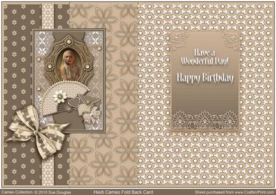Heidi Cameo Fold Back Birthday Card