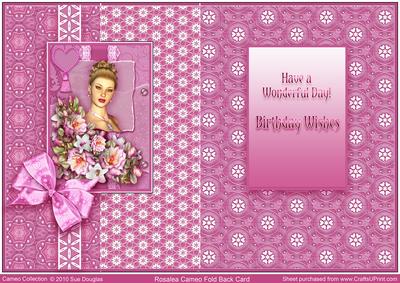 Rosalea Cameo Fold Back Birthday Card