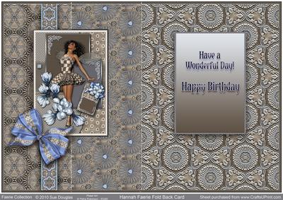 Hannah Faerie Fold Back Birthday Card