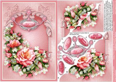 Deep Pink Roses on an Arched Frame Corner Stacker