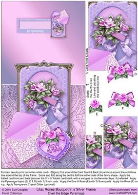 Lilac Roses in a Frame Over the Edge Pyramage