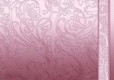 Orchid Flowers Swirls and Spots Embossed with Border