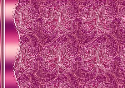 Pink Embossed Paisley with Metallic Border