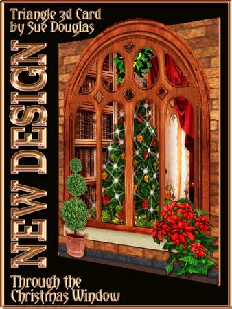 Through the Christmas Window Triangle 3D Card