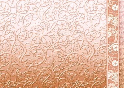 Peach Swirls and Flowers Embossed with Border