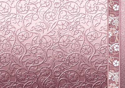 Orchid Swirls and Flowers Embossed with Border