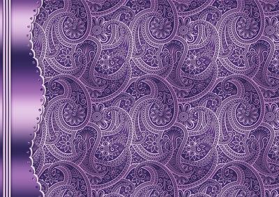 Purple Embossed Paisley with Metallic Border