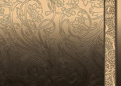 Coffee Flowers Swirls and Spots Embossed with Border