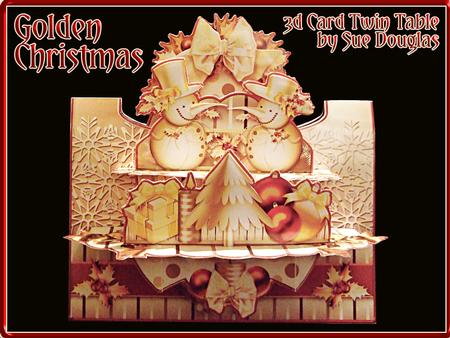 3D Card Kit Twin Table Golden Christmas