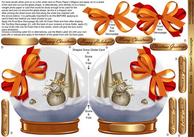 Snow Globe Snowman Decoupage