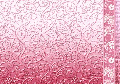 Pink Swirls and Flowers Embossed with Border