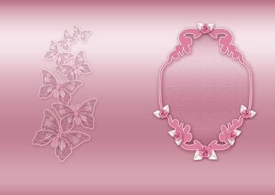 Pink Butterflies Pearls and Lace Matching A5 Insert