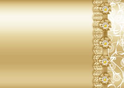 Pale Gold Metallic with Lace Border Backing Paper