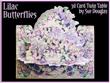 3D Card Kit Twin Table Lilac Butterflies