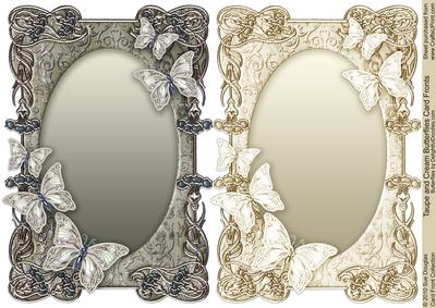Taupe and Cream Butterflies Card Fronts