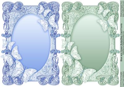Blue and Green Butterflies Card Fronts