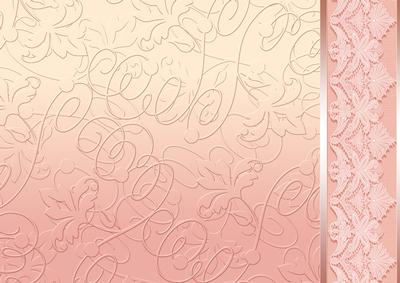 Peach Embossed with Lacey Border Backing Paper