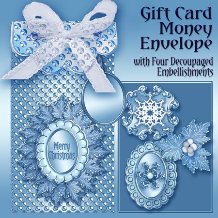 Frosty Snowflakes, Gift Envelope with Christmas Decoupage