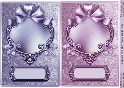 Lilac and Pink Shiny Frame Card Fronts