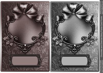 Chocolate and Charcoal Shiny Frame Card Fronts
