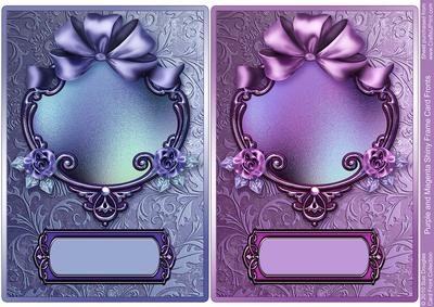 Purple and Magenta Shiny Frame Card Fronts