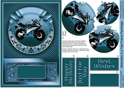 Motorbike in a Teal Frame Pyramage