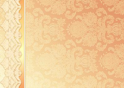 Cream Damask with Lace Matches with Cream Floral Envelope