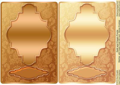 Gold and Cream Card Fronts Matches with Cream Floral Envelop
