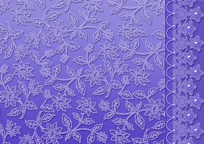 Deep Purple Floral Lace with Lace and Pearls Border