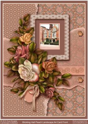 Blickling Hall Peach Landscape A4 Card Front