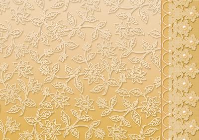 Yellow Floral Lace with Lace and Pearls Border