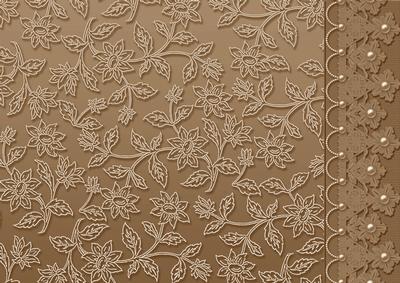 Taupe Floral Lace with Lace and Pearls Border