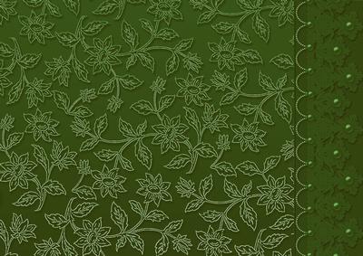 Deep Green Floral Lace with Lace and Pearls Border