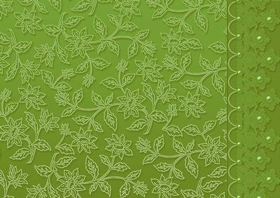 Leaf Green Floral Lace with Lace and Pearls Border