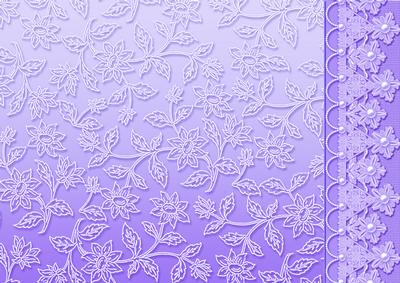 Lilac Floral Lace with Lace and Pearls Border