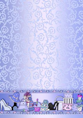 Blue Girly Accessories Backing Paper