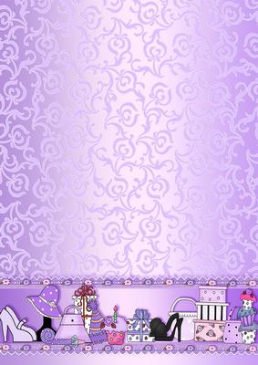 Lilac Girly Accessories Backing Paper