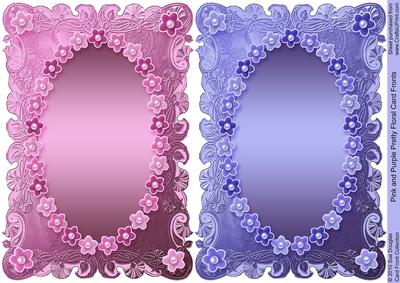 Pink and Purple Pretty Floral Card Fronts