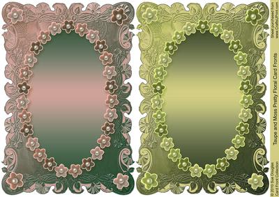 Taupe and Moss Pretty Floral Card Fronts