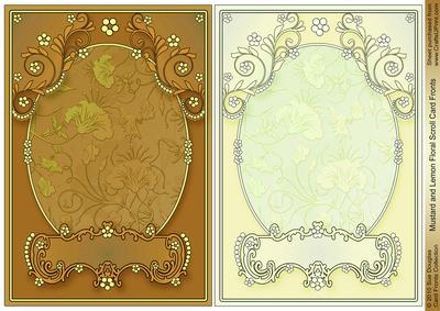 Mustard and Lemon Floral Scroll Card Fronts
