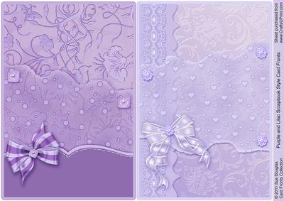 Purple and Lilac Scrapbook Style Card Fronts