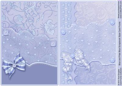 Blue and Pale Blue Scrapbook Style Card Fronts