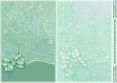 Green and Eau De Nil Scrapbook Style Card Fronts