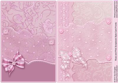 Rose and Pink Scrapbook Style Card Fronts