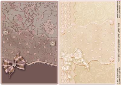 Taupe and Pale Cream Scrapbook Style Card Fronts