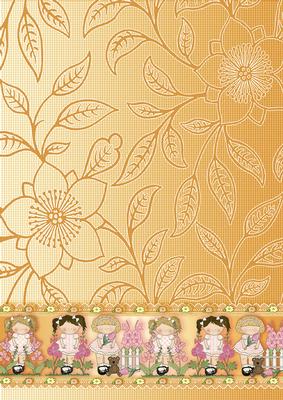 Gold Flower Girls Backing Paper