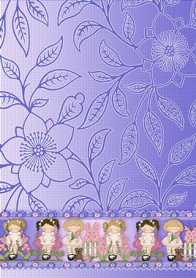 Lilac Flower Girls Backing Paper