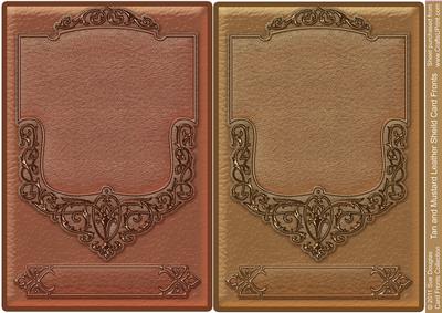 Tan and Mustard Leather Shield Card Fronts